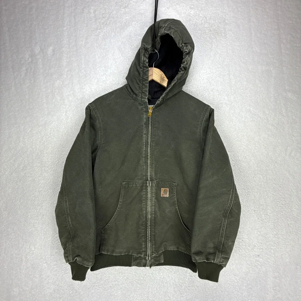 Carhartt Sandstone Jacket Quilt Lined Youth XL (14/16) YYJ130 MOS Moss‎ Green
